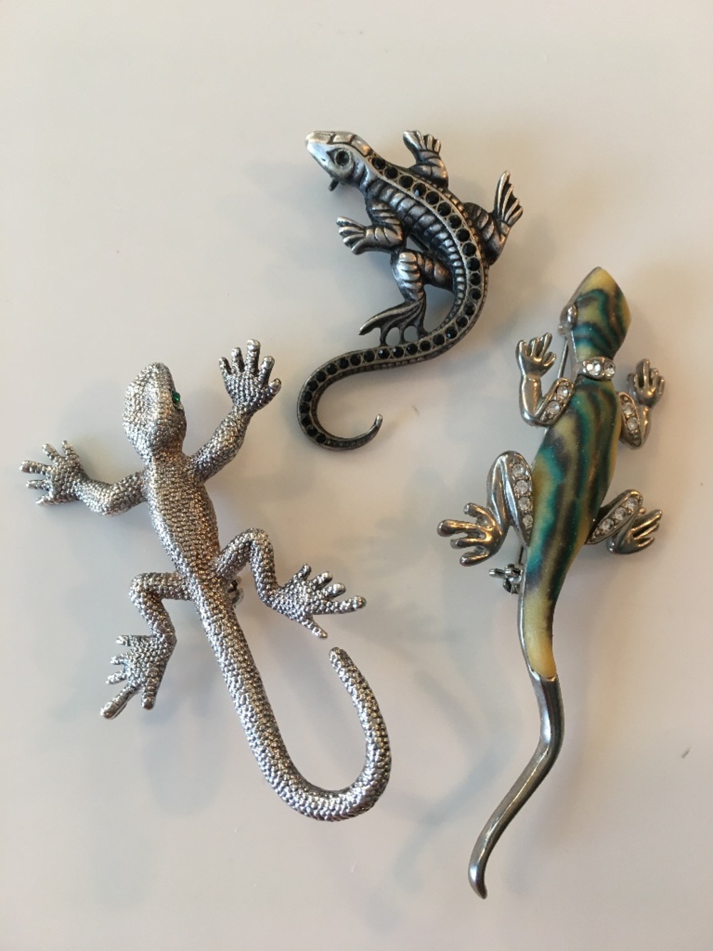 Lizard 3 Pc Brooches/Pins